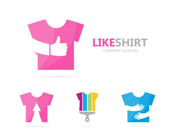 ベクトルの布とロゴの組み合わせのような。シャツとベストの記号やアイコン。ユニークなファッションと服飾のロゴタイプのデザイン テンプレート. — ストックベクタ