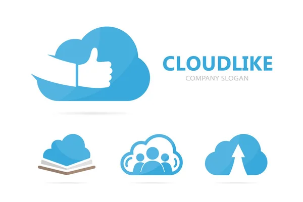 Vector van cloud en soortgelijke logo combinatie. Opslag en beste logo ontwerpsjabloon. — Stockvector