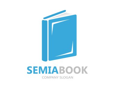 Benzersiz açık kitap logo kombinasyon tasarım şablonu