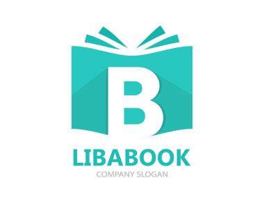 bir kitap ve mektup b logo kombinasyonu
