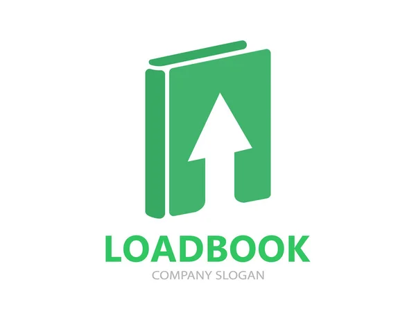Modelo de design de combinação de logotipo de livro único e seta para cima — Fotografia de Stock