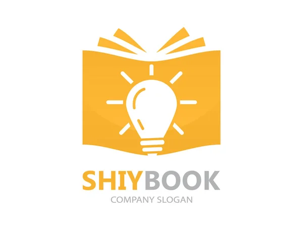 Logo kombinációja egy könyvet, és a villanykörte — Stock Fotó