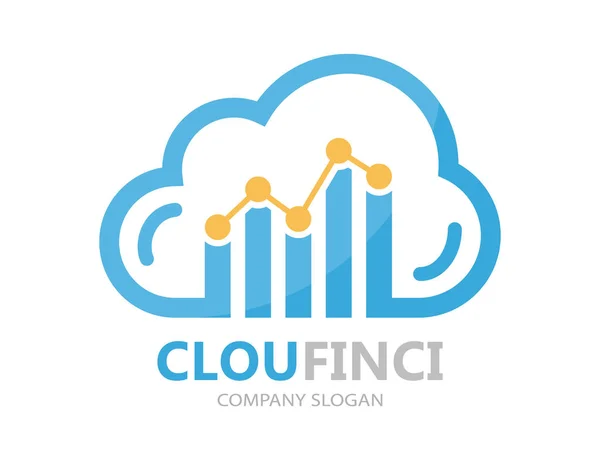 Combinación de logotipo de una nube y gráfico financiero —  Fotos de Stock