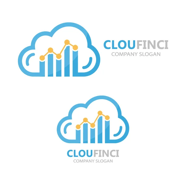Logo-combinatie van een wolk en financiële grafiek — Stockfoto