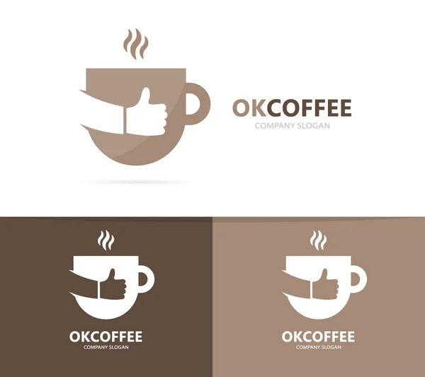 Kaffe och som logotyp kombination. Drink och bästa symbol eller ikon. Unik cup och te logotype design mall. — Stockfoto