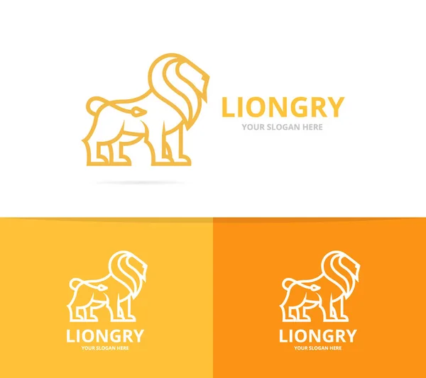 Vector de combinación de logotipo de león o gato — Vector de stock