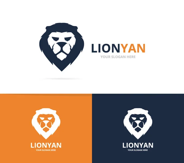 Unique animal and lion logotype design template. — Stock Vector