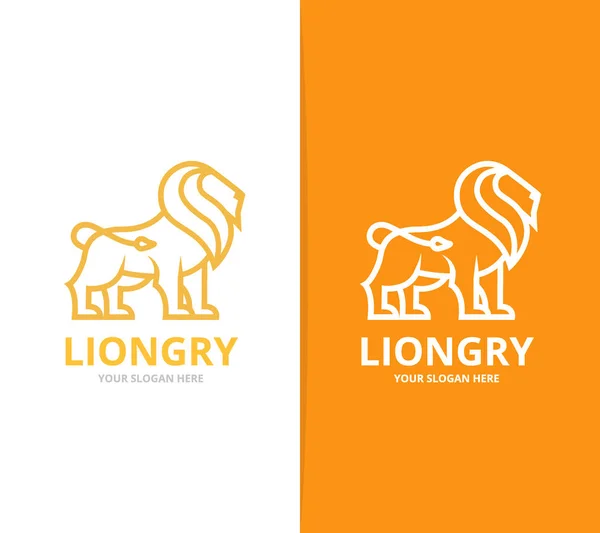 ライオンや猫のロゴの組み合わせがベクトル — ストックベクタ