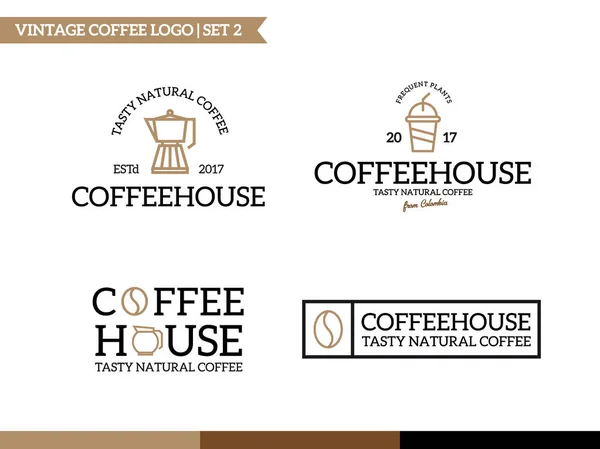 Unique coffee and tea logotype design template. — Stock Vector