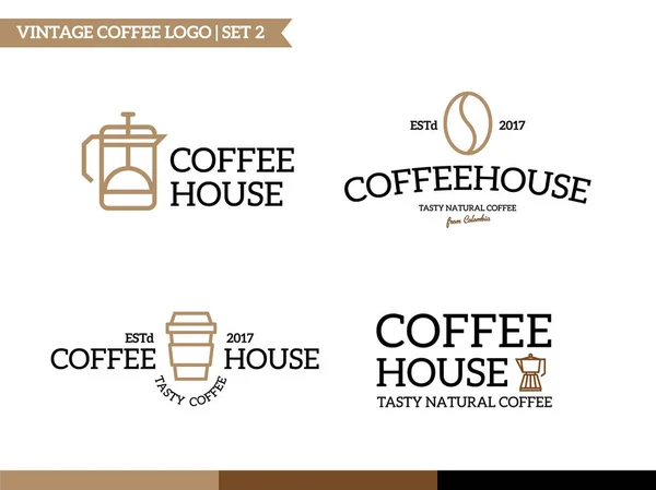 Set of vector coffee and tea logo — Stock Vector
