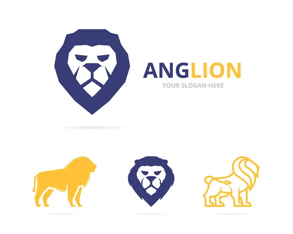 Векторний логотип лева або шаблон дизайну символів — стоковий вектор