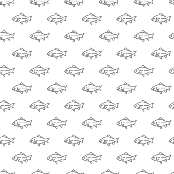 Çeşitli simgeler ve semboller üzerinde beyaz arka plan düz vektör çizim ile seamless modeli benzersiz dijital fishes
