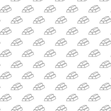 Çeşitli simgeler ve semboller üzerinde beyaz arka plan düz vektör çizim ile seamless modeli benzersiz dijital altın İngotlar