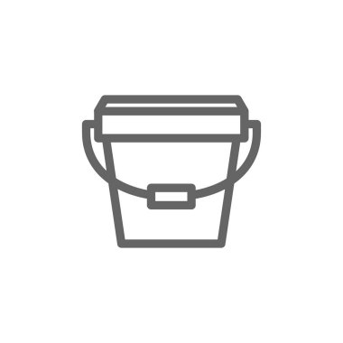 Basit kova simgesi. Vektör çizim tasarım sembolü ve işareti. Düzenlenebilir inme. Beyaz arka plan üzerinde izole