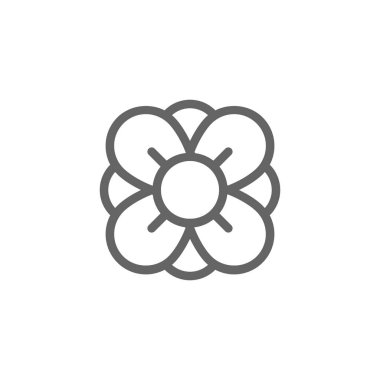 Basit çiçek satırı simgesi. Vektör çizim tasarım sembolü ve işareti. Düzenlenebilir inme. Beyaz arka plan üzerinde izole