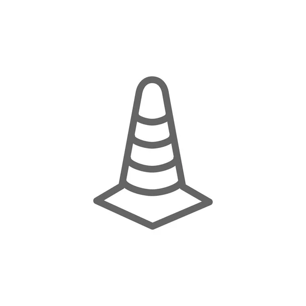 Simple traffic cone icon. Symbol and sign vector illustration design. Editable Stroke. Isolated on white background — Stock Vector