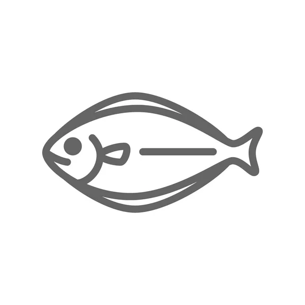 Εικονίδιο γραμμή απλή ψάρια. Σύμβολο και να υπογράψει διανυσματικά Εικονογράφηση Σχεδιασμός. Επεξεργάσιμη εγκεφαλικό επεισόδιο. Απομονωμένα σε λευκό φόντο — Διανυσματικό Αρχείο