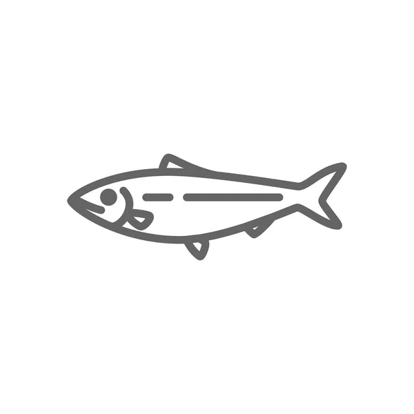 Simple icône de ligne de poisson et d'esturgeon. Illustration vectorielle de symboles et de signes. Un AVC modifiable. Isolé sur fond blanc — Image vectorielle