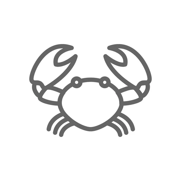 Einfaches Krabbenlinien-Symbol. Symbol- und Zeichenvektorgrafik. editierbarer Schlaganfall. isoliert auf weißem Hintergrund — Stockvektor