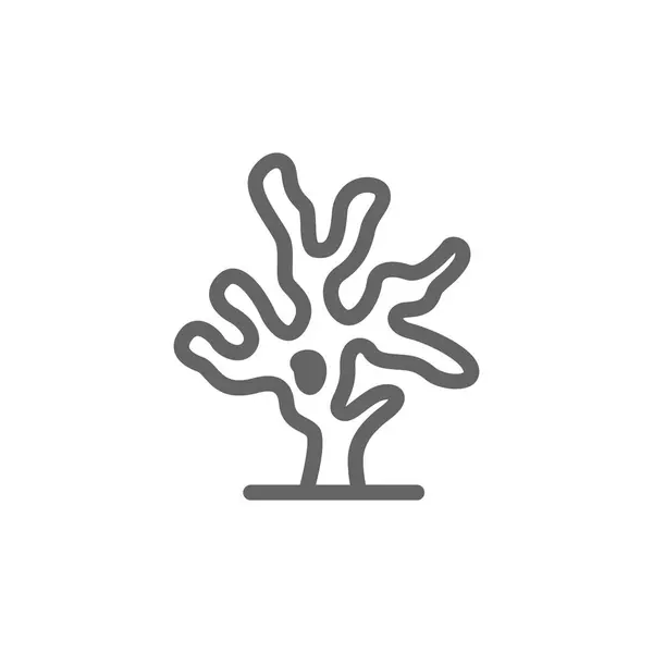 Einfaches Symbol der Korallenlinie. Symbol- und Zeichenvektorgrafik. editierbarer Schlaganfall. isoliert auf weißem Hintergrund — Stockvektor