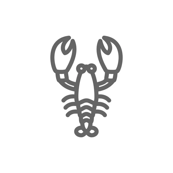 Simple icône de ligne de homard. Illustration vectorielle de symboles et de signes. Un AVC modifiable. Isolé sur fond blanc — Image vectorielle