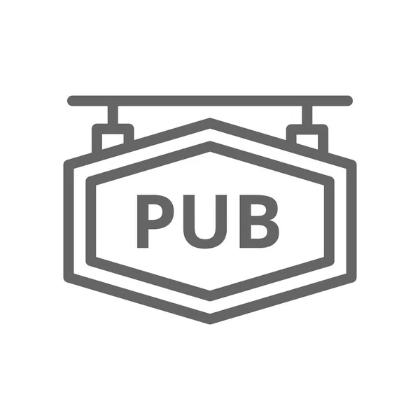 Egyszerű bár és söröző jelzőtábla ikonján. Jel és jel vektoros illusztráció design. Szerkeszthető Stroke. Elszigetelt fehér background — Stock Vector