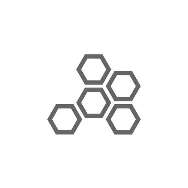 Simple icône de ligne en nid d'abeilles. Illustration vectorielle de symboles et de signes. Un AVC modifiable. Isolé sur fond blanc — Image vectorielle
