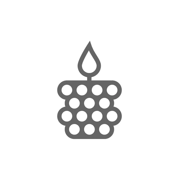 Simple wax candle line icon. Symbol and sign vector illustration design. Editable Stroke. Isolated on white background — Stock Vector