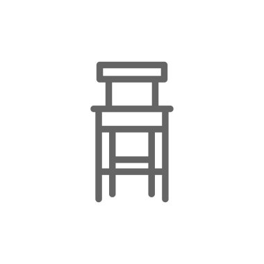 Bar tabure satırı simgesi basit. Vektör çizim tasarım sembolü ve işareti. Düzenlenebilir inme. Beyaz arka plan üzerinde izole