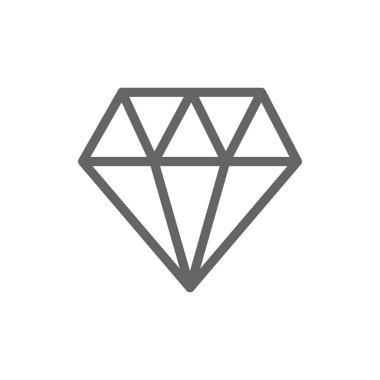 Basit elmas satırı simgesi. Vektör çizim tasarım sembolü ve işareti. Düzenlenebilir inme. Beyaz arka plan üzerinde izole