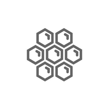 Basit peteğin satırı simgesi. Vektör çizim tasarım sembolü ve işareti. Düzenlenebilir inme. Beyaz arka plan üzerinde izole