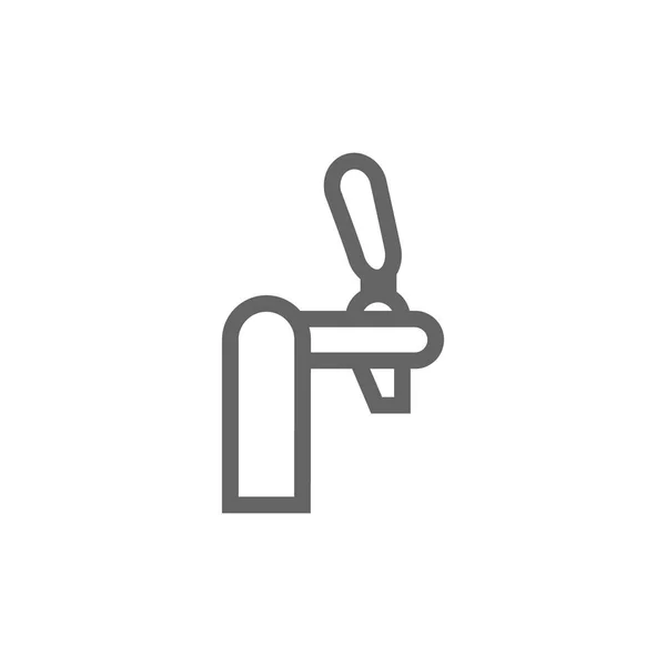 Icono de línea de grifo de cerveza simple. Diseño de ilustración de vectores de símbolos y signos. Trazo Editable. Aislado sobre fondo blanco — Vector de stock
