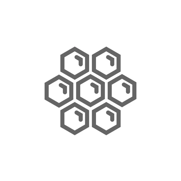 Simple icône de ligne en nid d'abeilles. Illustration vectorielle de symboles et de signes. Un AVC modifiable. Isolé sur fond blanc — Image vectorielle