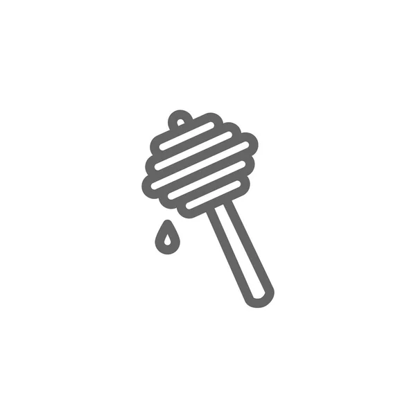 Simple icône de ligne de trempette au miel. Illustration vectorielle de symboles et de signes. Un AVC modifiable. Isolé sur fond blanc — Image vectorielle