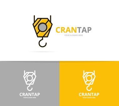 Vektör vinç kanca logo tasarım şablonu.