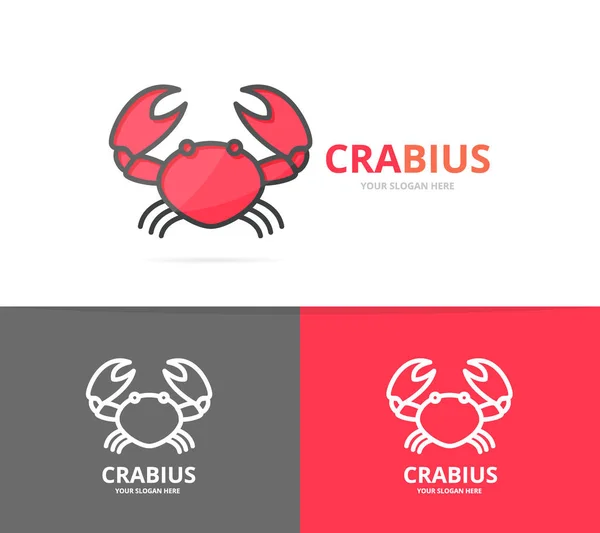 Унікальний шаблон дизайну логотипу з морепродуктів та крабів . — стоковий вектор