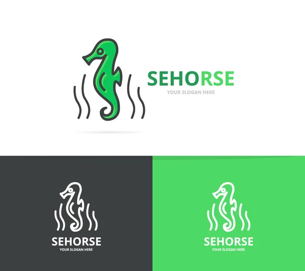 Vector seahorse and seafood logo design template. — Stock Vector