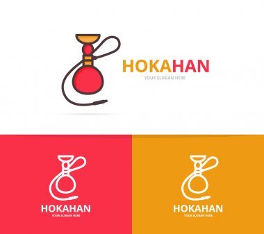 Nargile logo vektör. Benzersiz shisha ve Türk duman logo tasarım şablonu.