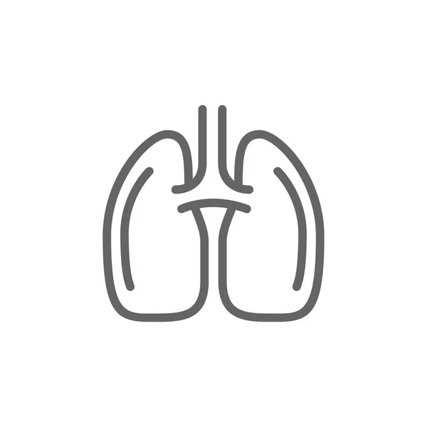 Semplice icona della linea polmonare. Simbolo e segno vettoriale disegno illustrazione. Ictus modificabile. Isolato su sfondo bianco — Vettoriale Stock