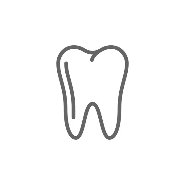 Simple tooth line icon. Symbol and sign vector illustration design. Editable Stroke. Isolated on white background — Stock Vector