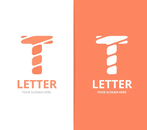 Unieke vector letter T logo ontwerpsjabloon. — Stockvector