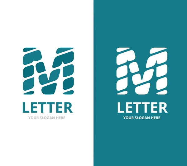 Ontwerpsjabloon voor unieke vector letter M-logo. — Stockvector