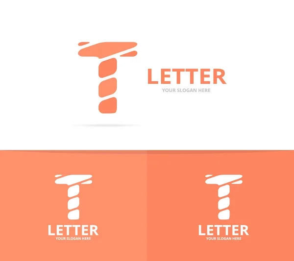 Einzigartige Vektorbuchstabe t Logo Design-Vorlage. — Stockvektor