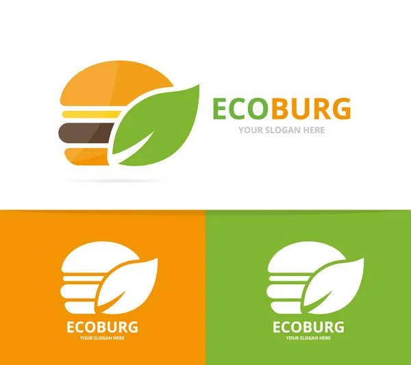 Векторный бургер и логотип. Гамбургер и эко символ или значок. Уникальный шаблон фаст-фуда и органического логотипа . — стоковый вектор