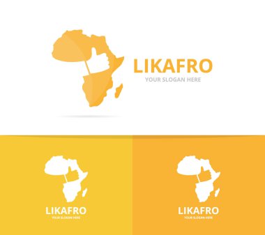 Afrika vektör ve logo kombinasyonu gibi. Safari ve en iyi simge veya simge. Benzersiz coğrafya, kıta ve seçim logo tasarım şablonu.