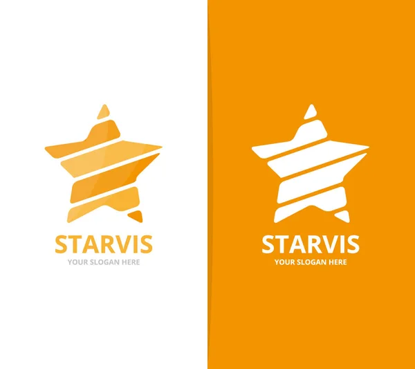 Vektor der Stern-Logo-Kombination. Führer und feiern Symbol oder Ikone. einzigartige Errungenschaft und luxuriöse Design-Vorlage für Logos. — Stockvektor