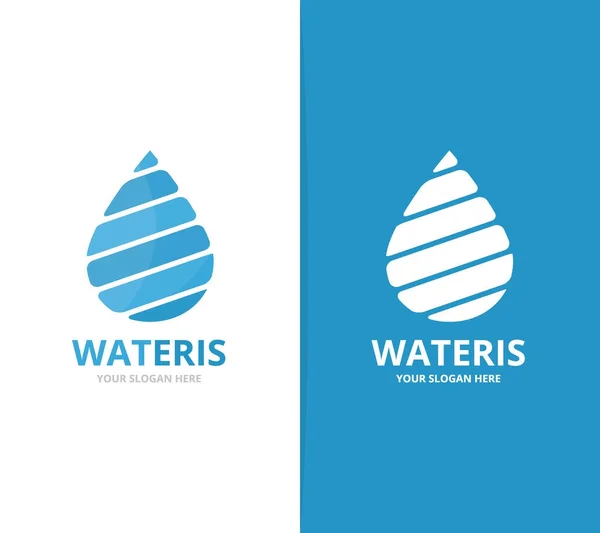 Wektor woda kropla logo kombinacji. Olej i kropla symbol lub ikonę. Wyjątkowym wodnym i ciecz szablonu projektu logotypu. — Wektor stockowy