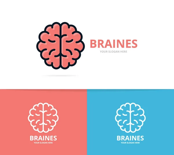 Modelo exclusivo de design de logotipo de cérebro e mente. Modelo único de design de logotipo de anatomia e medicina . — Vetor de Stock