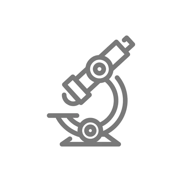 Icono de línea de microscopio simple. Diseño de ilustración de vectores de símbolos y signos. Aislado sobre fondo blanco — Vector de stock