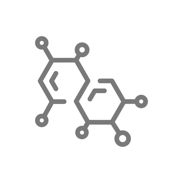 Fórmula química simple e icono de línea molecular. Diseño de ilustración de vectores de símbolos y signos. Aislado sobre fondo blanco — Archivo Imágenes Vectoriales